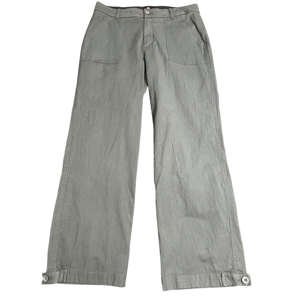 FLYLOW Portola Pants Womens Size 12 Gray Green Cotton Stretch Travel Hiking